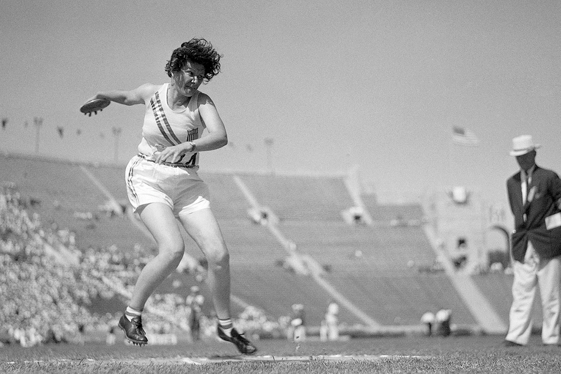Margaret Jenkins competing in the 1928–1932 olympics. 
