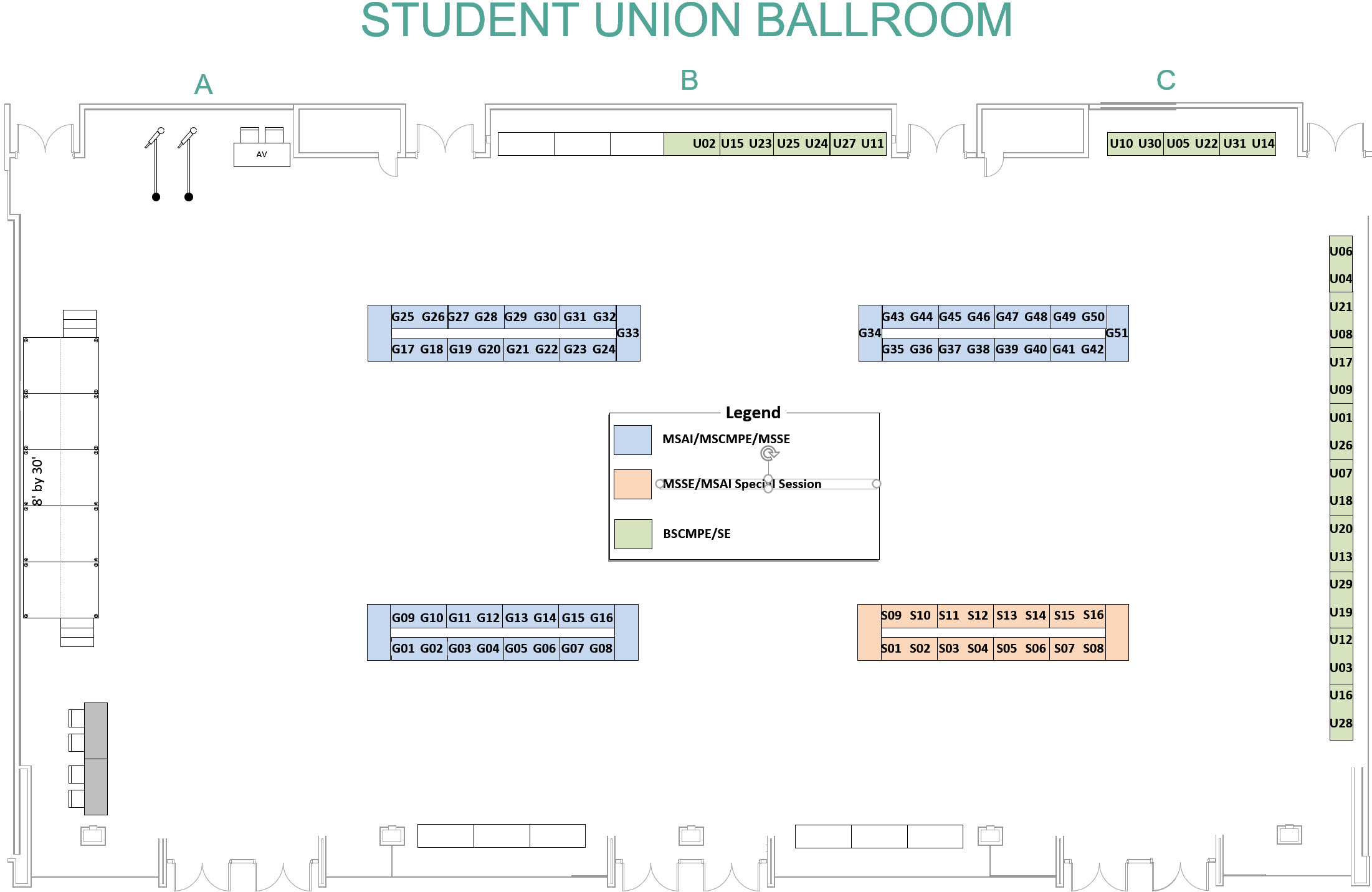 Spring 2024 Project Expo Ballroom Layout