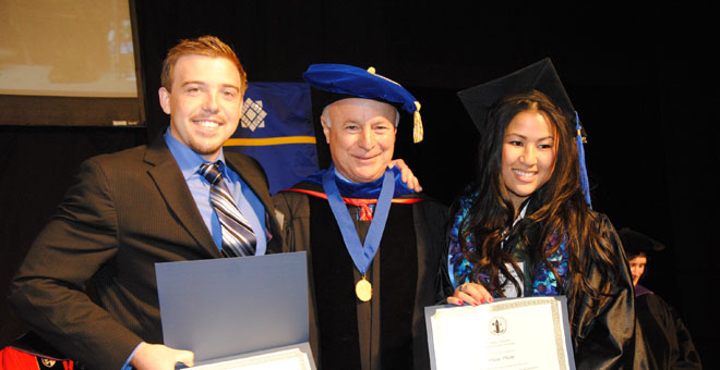 Alpha Al Sirat Scholarship recipients: Brian Orlando (l), Diane Pham (r).