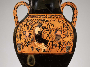 Close to Exekias, Two-handled jar (amphora), Greek, Archaic Period, about 540–530 BC  Ceramic, Black Figure. Museum of Fine Arts Boston