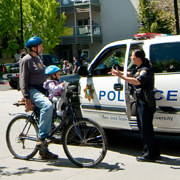 Male Rider Talk to Police Officer