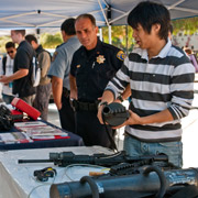 People attending safety fair