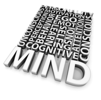 Graduate Study in Psychology image: A square graphic of words associated with psychology