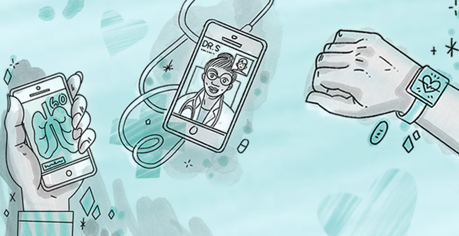 Mobile health illustration