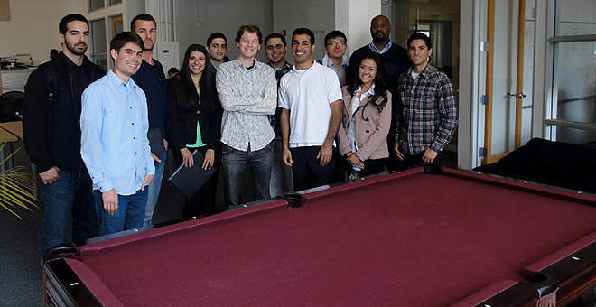 #htmlcaption3 students in entrepreneurship lab