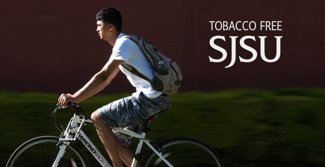Student riding a bike. 