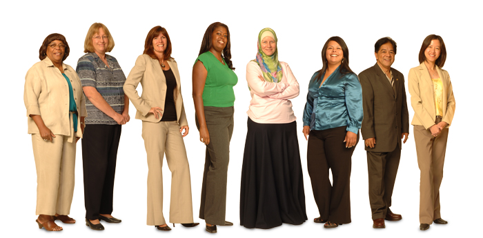 Tower Foundation staff, left to right, Vera Hawkins, Chris Thompson, Nancy Bussani, Felicia McKee, Leslie Rohn, Claudia Tercero, J. Cesar Sevilla, and Christina Tan-Aoyagi