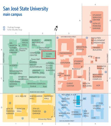 Map of San Jose State University.