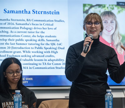 Samantha Sternstein participated in a student panel
