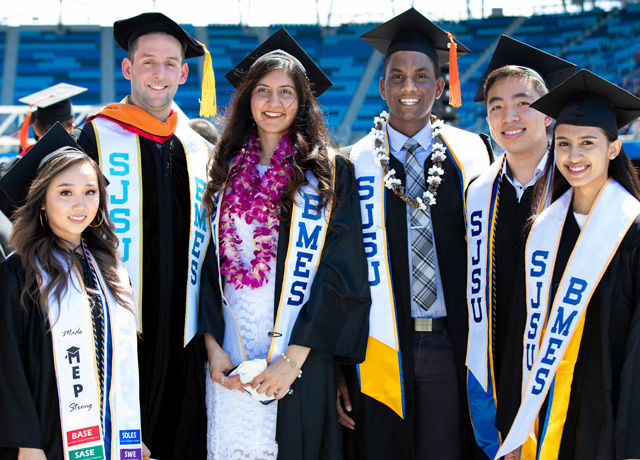 A diverse group of graduates.