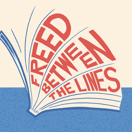 Banned books event poster graphic.