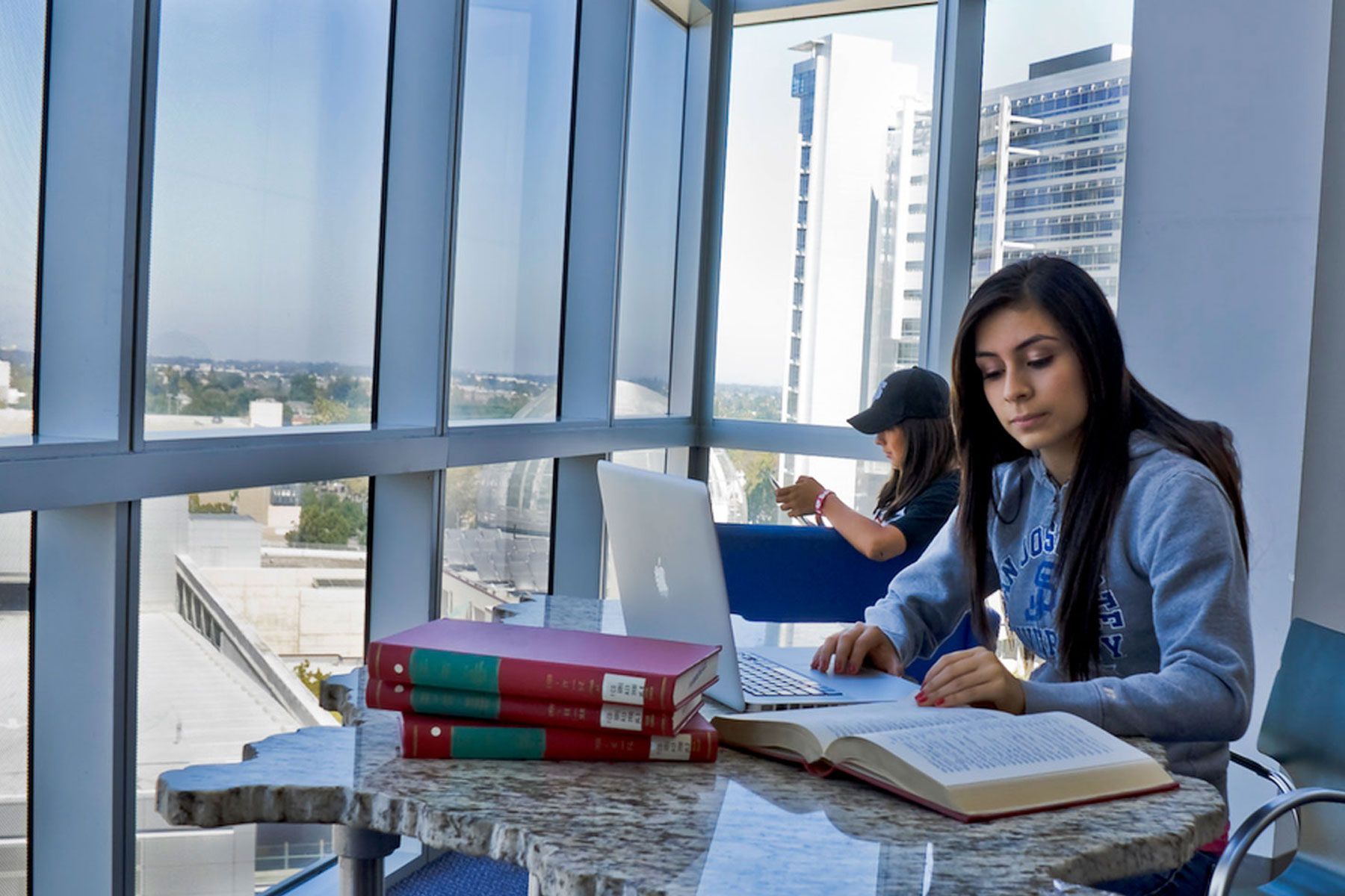 student studying