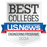 Among the Best Engineering Program as evaluated by US News and World Report badge.