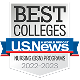 Among the Best Nursing (BSN) Programs as evaluated by US News and World Report badge.