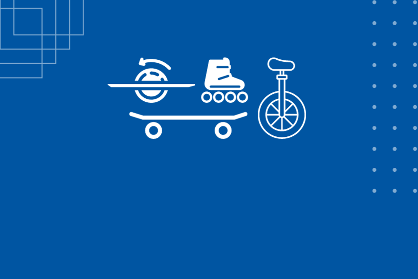 Icon graphic of different personal transportation devices