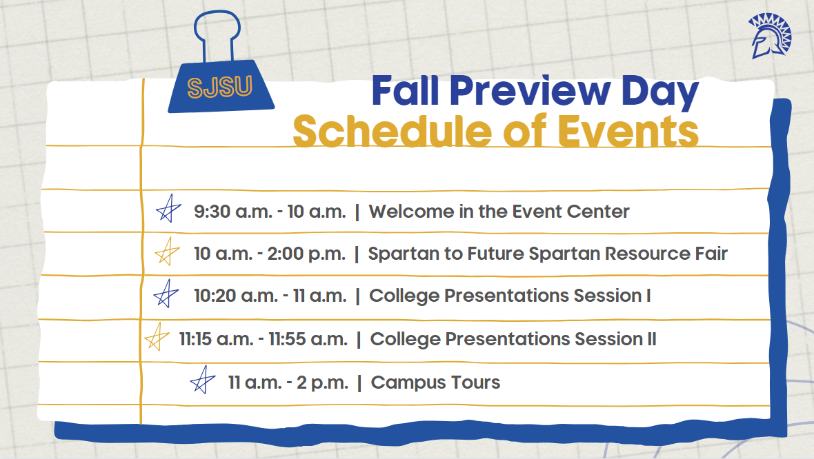 Preview Day Schedule of Event
