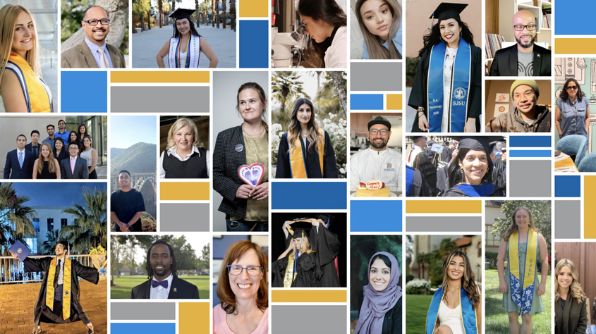 Collage of students, grads and alumni.
