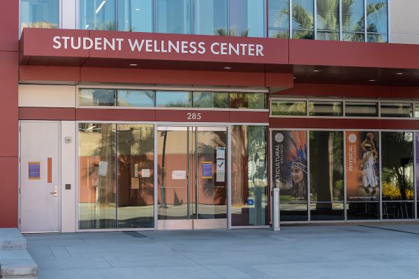 Front doors of Student Wellness Center