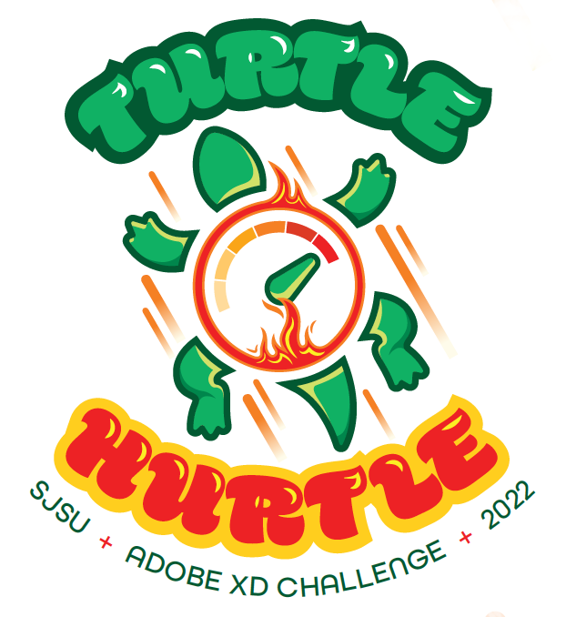 Logo for SJSU 2022 Adobe XD Student Challenge titled Turtle Hurtle