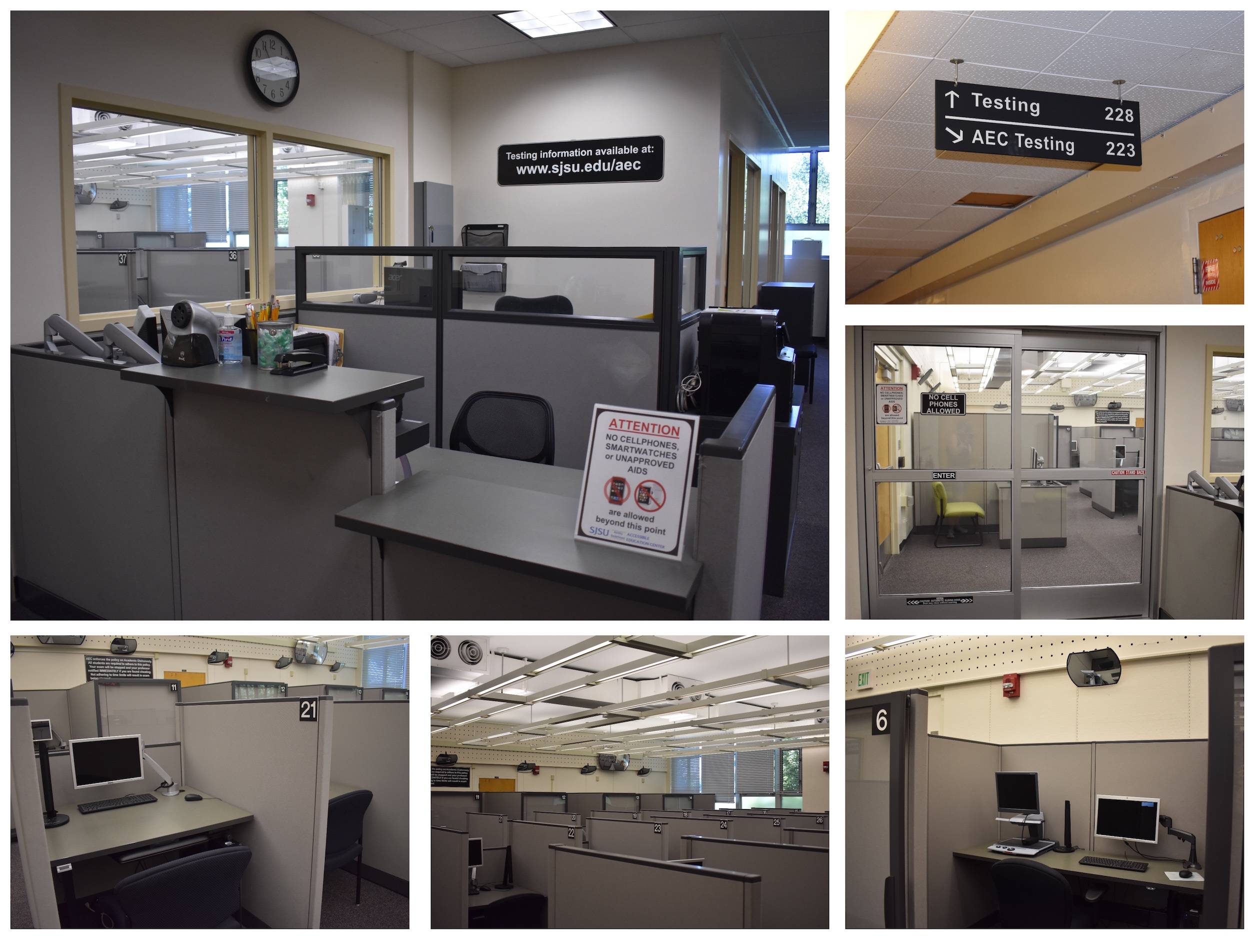 Various imagees of AEC's Testing Center
