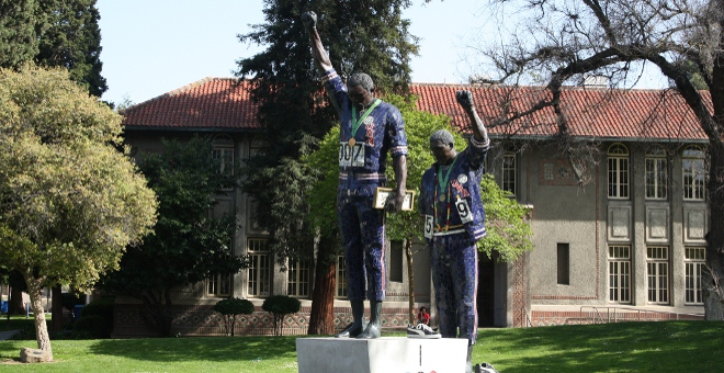 Smith and Carlos Statues photo
