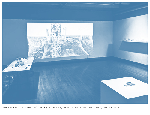 Photo of an exhibition in Gallery 3 in the Art Building.