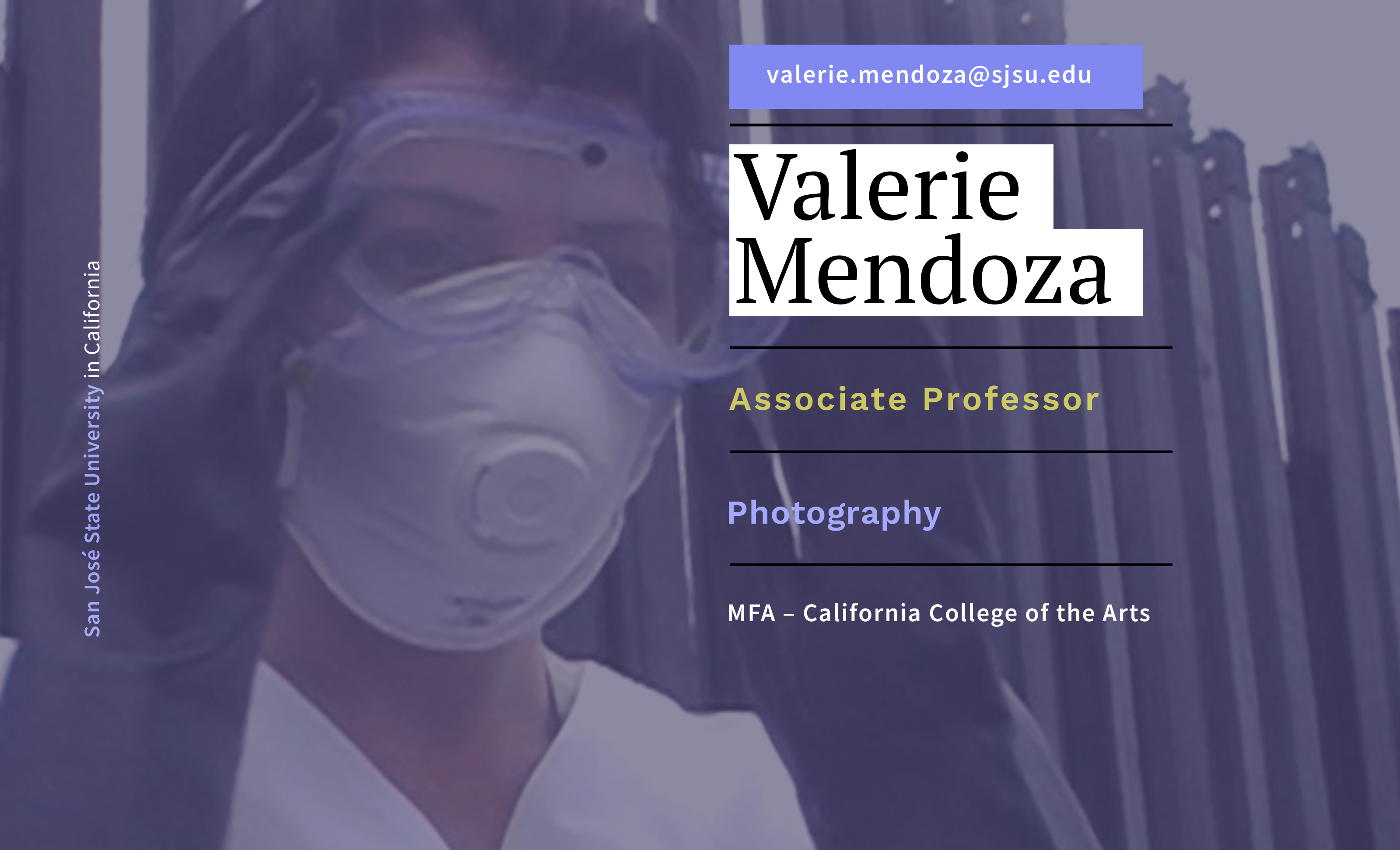 Valerie Mendoza wearing personal protective equipment.