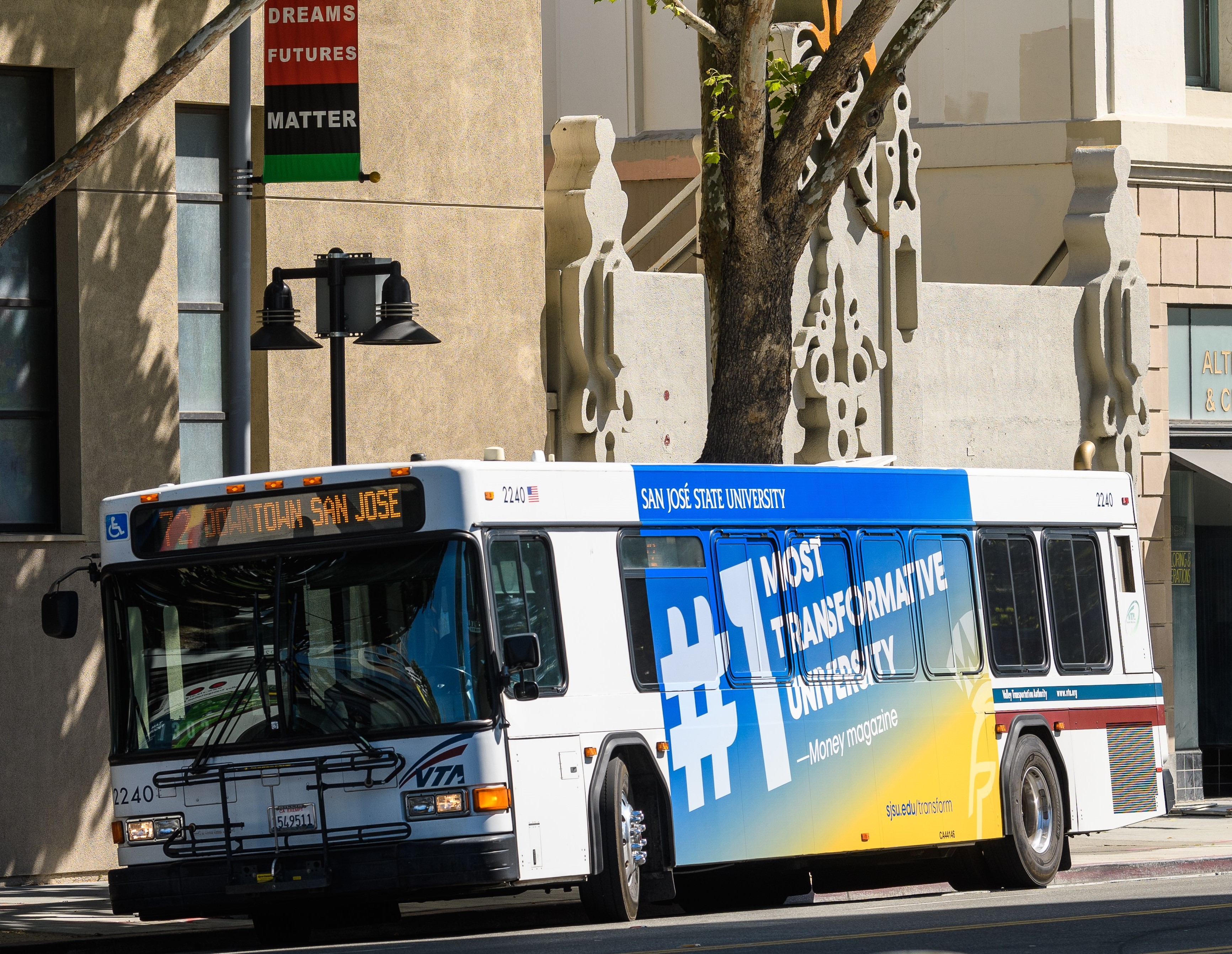 VTA - SJSU ad downtown bus