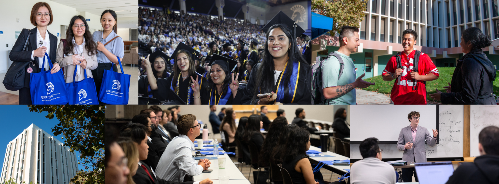 Collage of business students at SJSU.