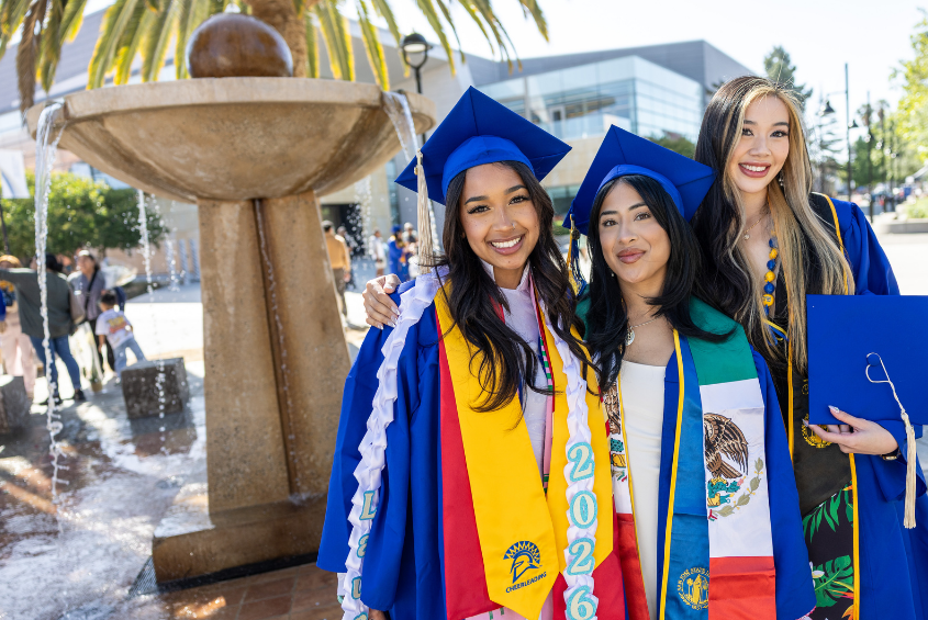 Photo of students wearing affinity ceremony stoles.