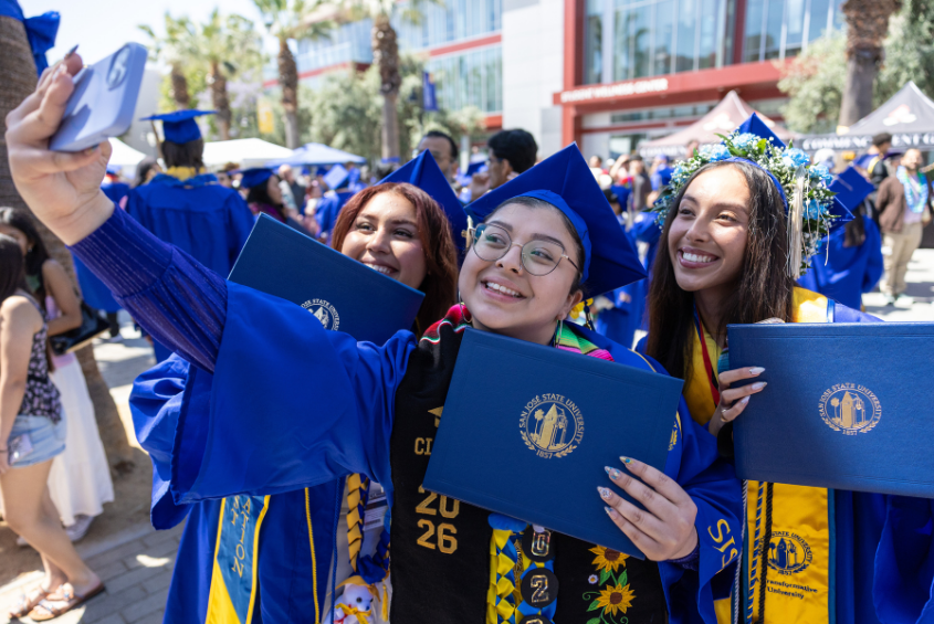 Students posing for a selfie