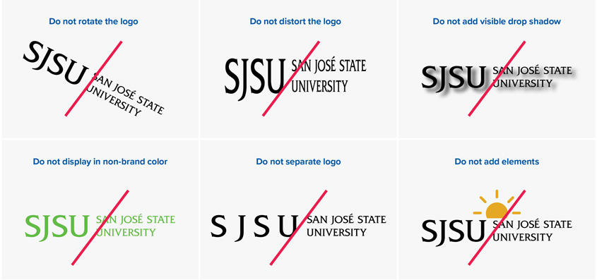 Examples of what not to do to a logo.