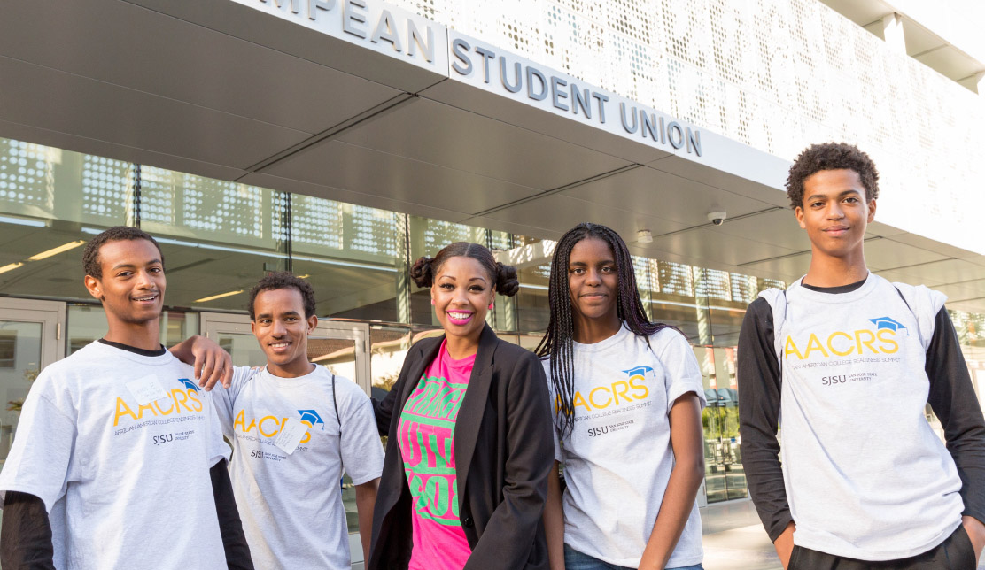 ABBSSC community members standing in front of the Student Union.