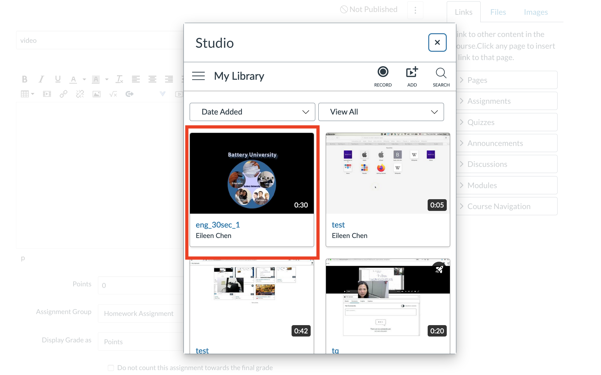studio_adding_videos_to_assignments_step 2