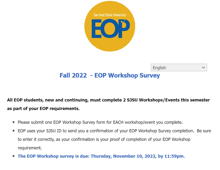 EOP Workshop Survey