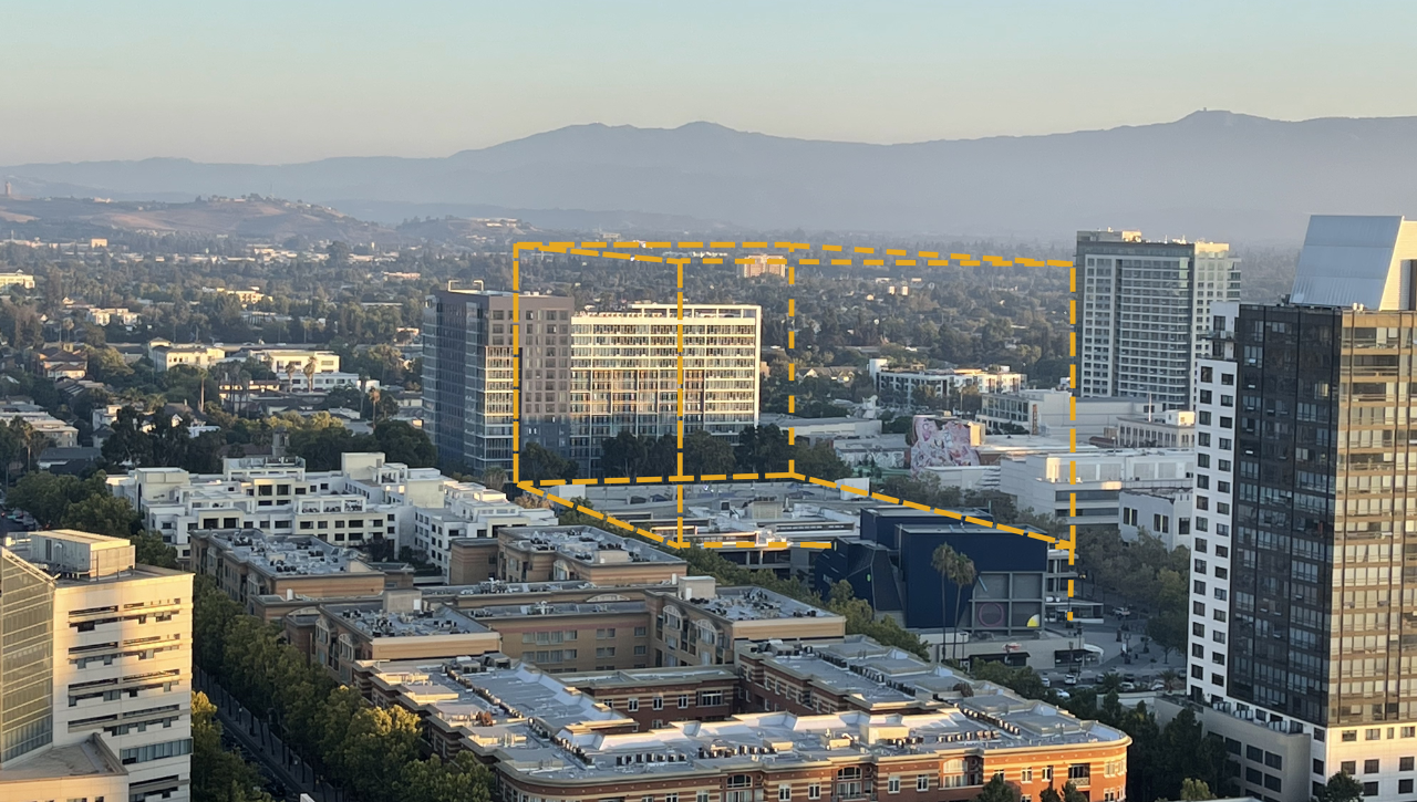 Aerial view of Alquist site in downtown San Jose.