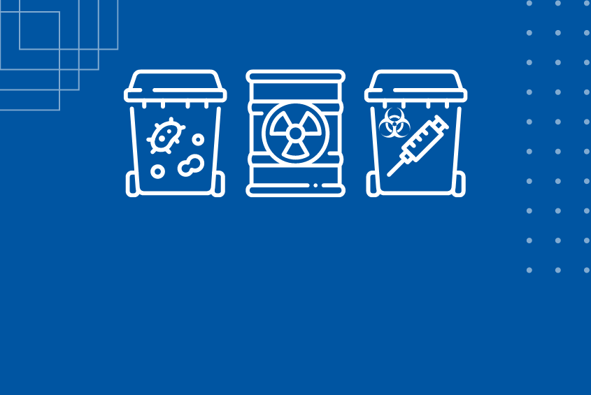 Hazmat waste management icon graphic