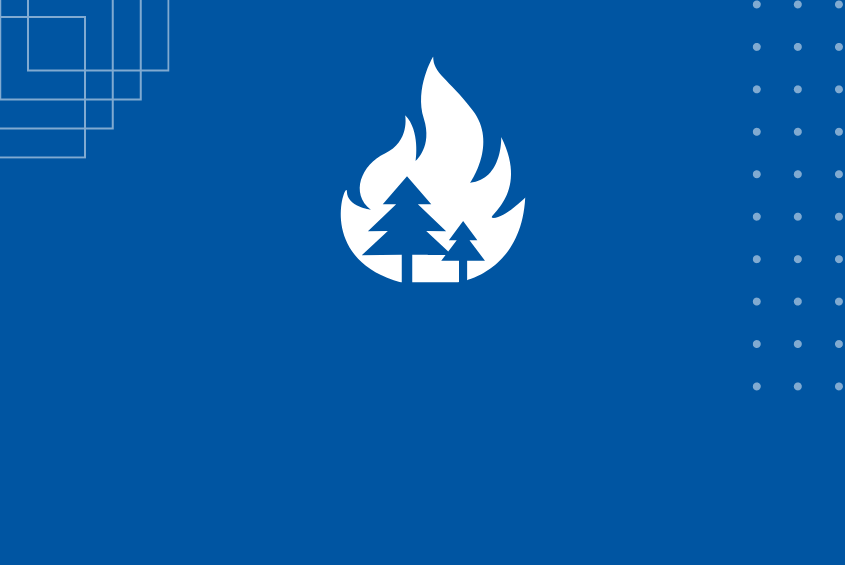 Wildfire smoke icon graphic