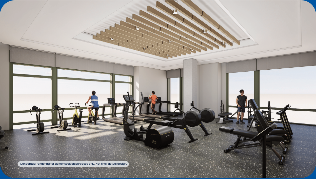 Fitness room and center rendering concept