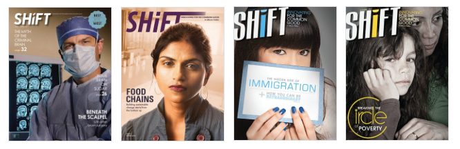 Four covers of  SHiFT Magazine