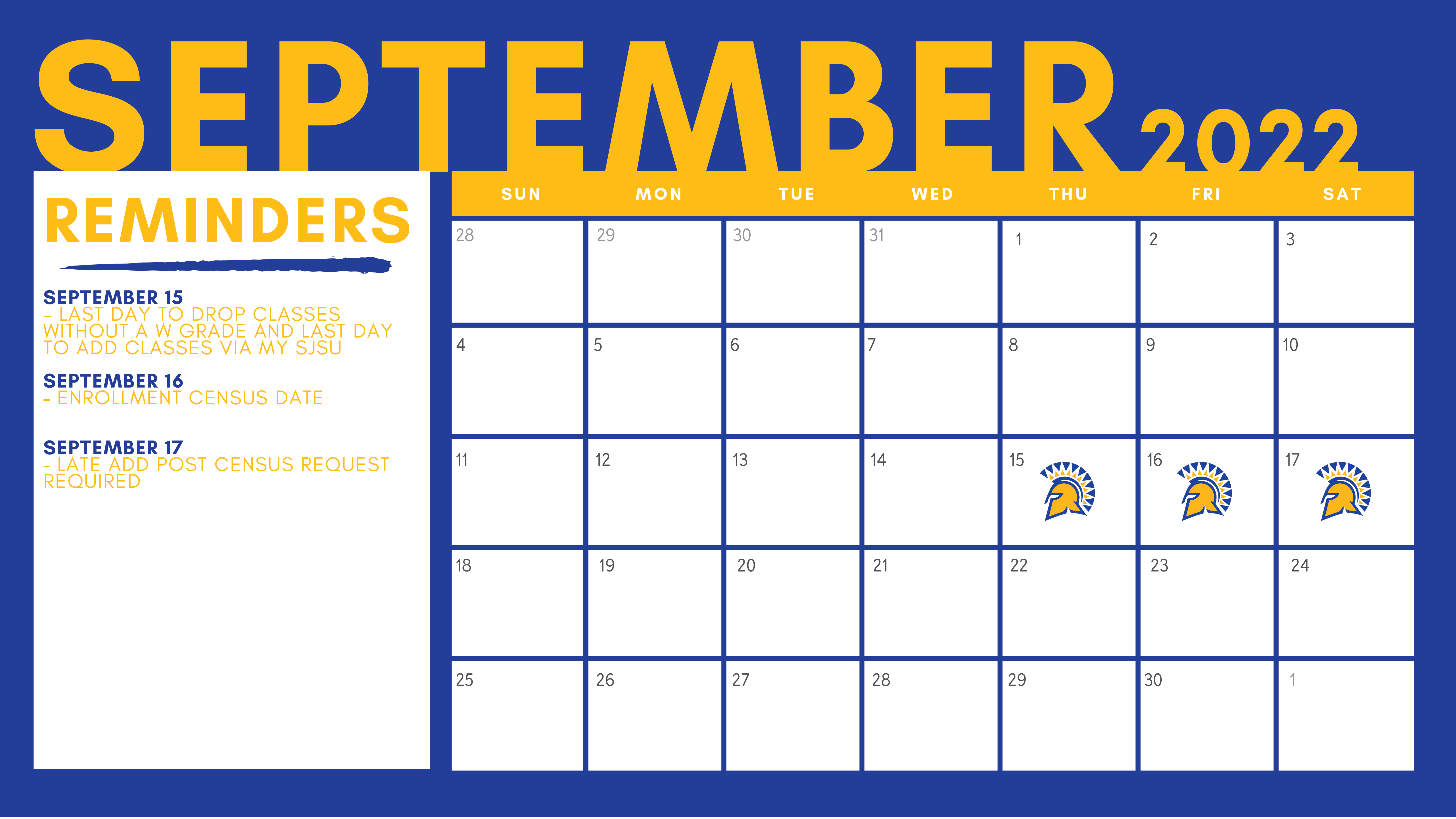 September Frosh Calendar