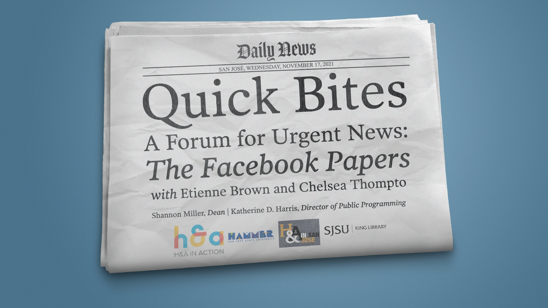 newspaper with text for facebook papers event
