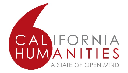 red lettering and red dot for cal humanities logo.