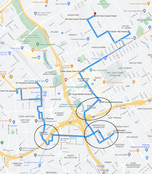map of bike route for transition club