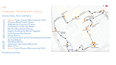 map of full tour of downtown san jose