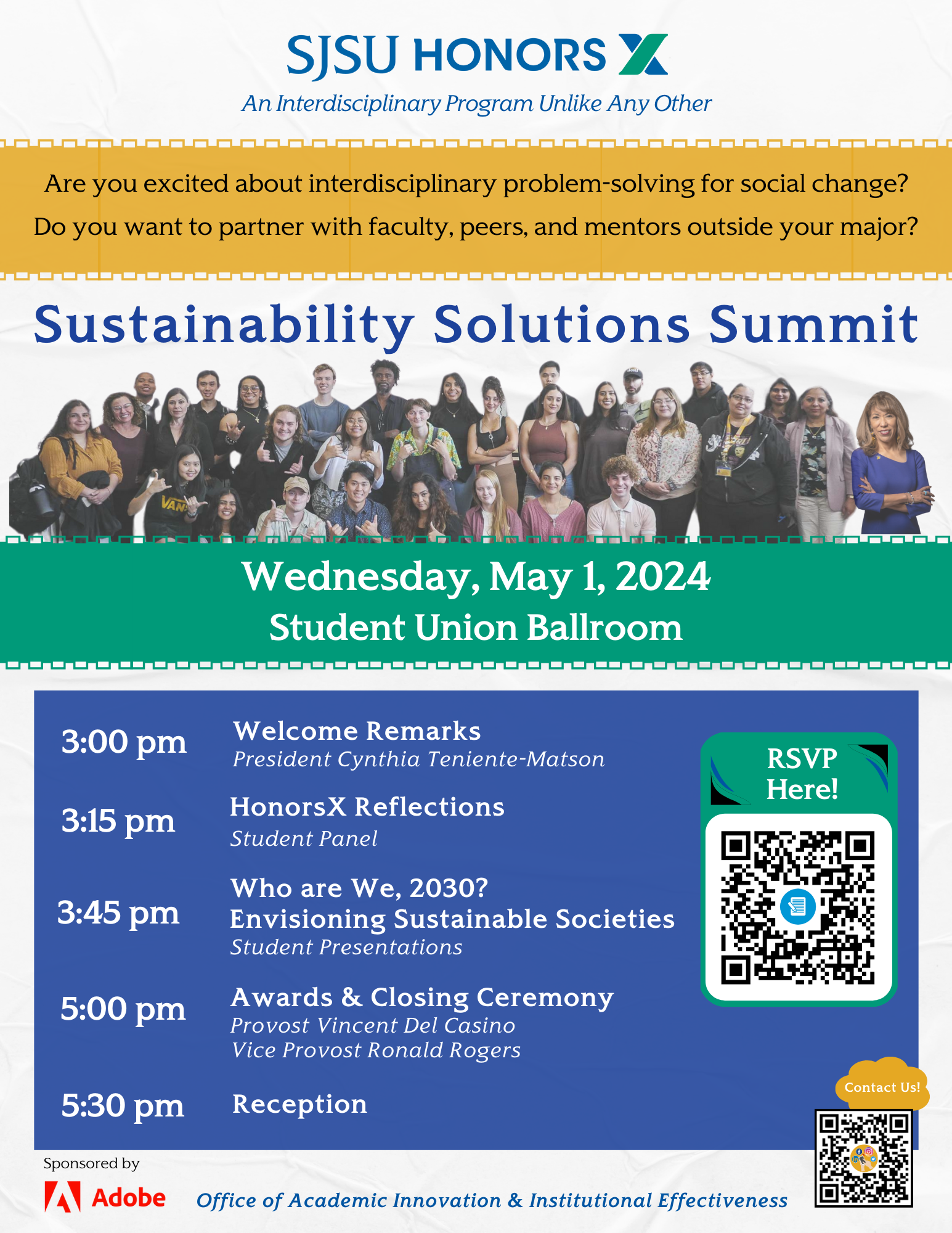HonorsX Sustainability Solutions Summit Flyer