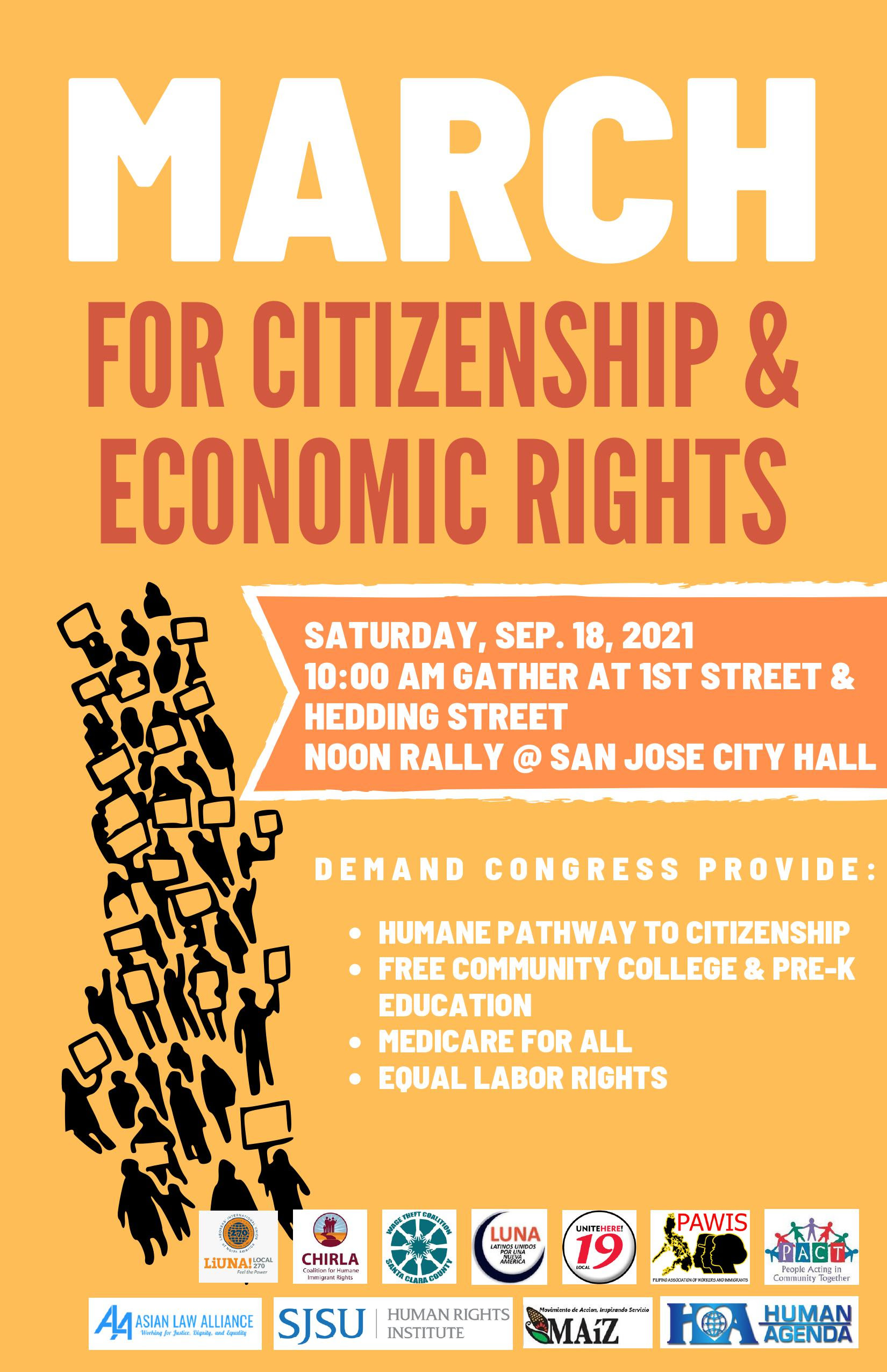 Flyer for March for Citizenship and Economic Rights