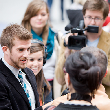 Student Interviewing on Camera