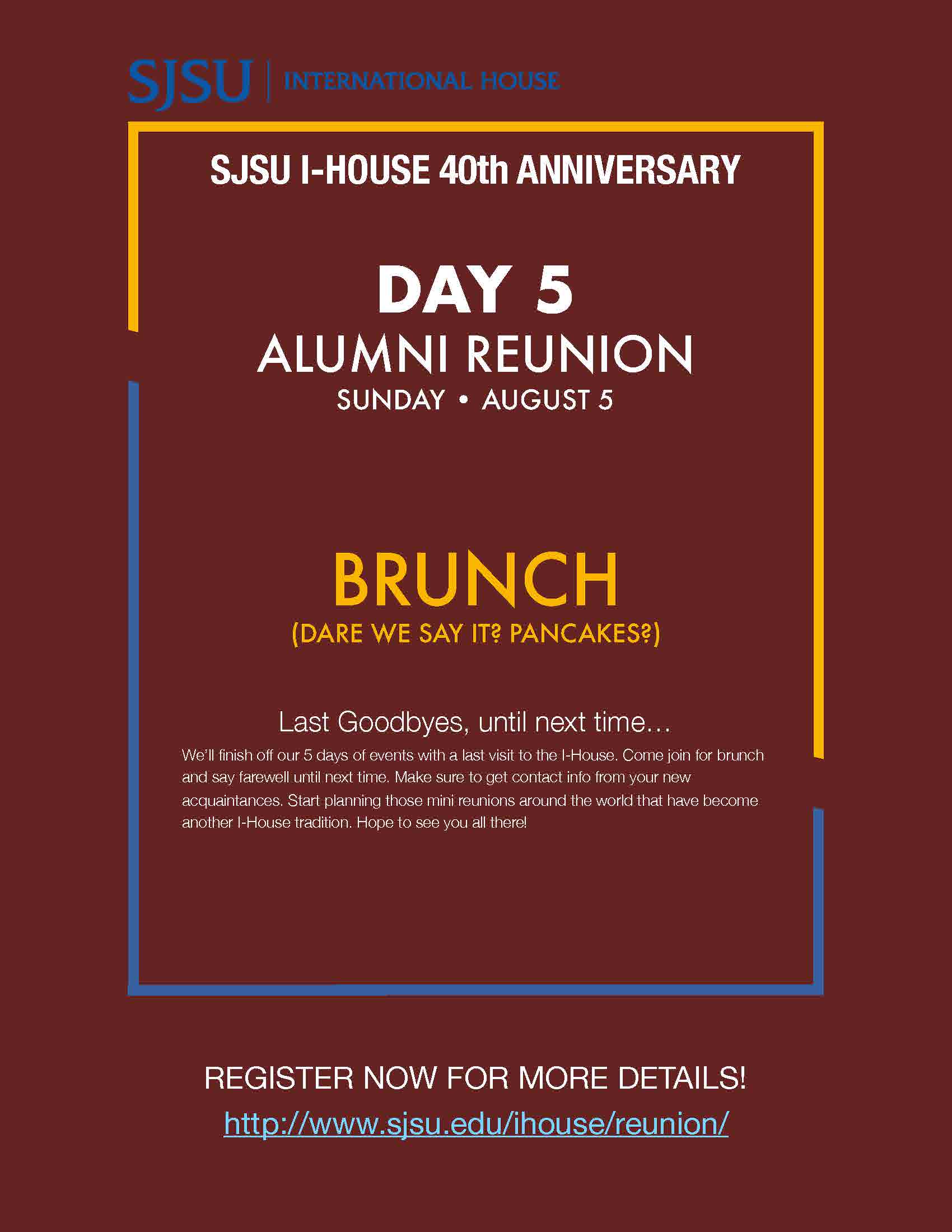 Reunion event flyer day 5