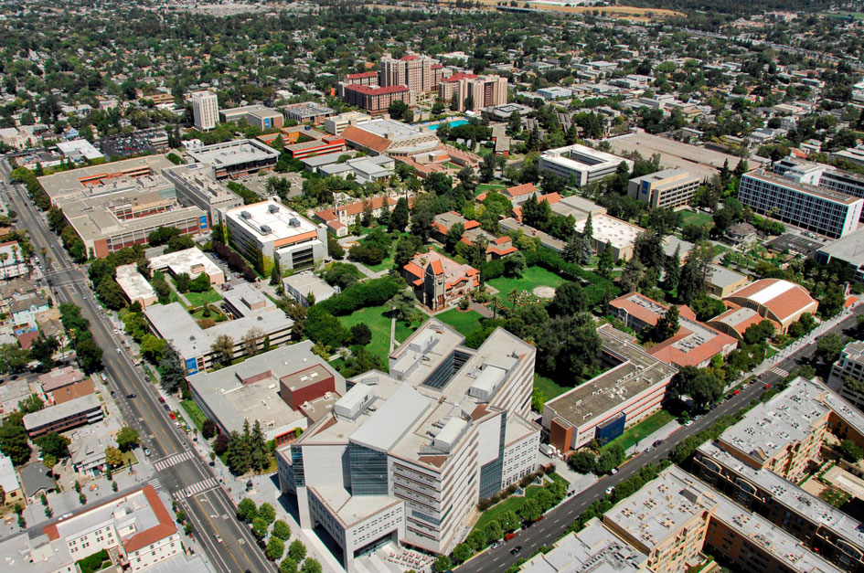 Aerial view of SJSU campus.